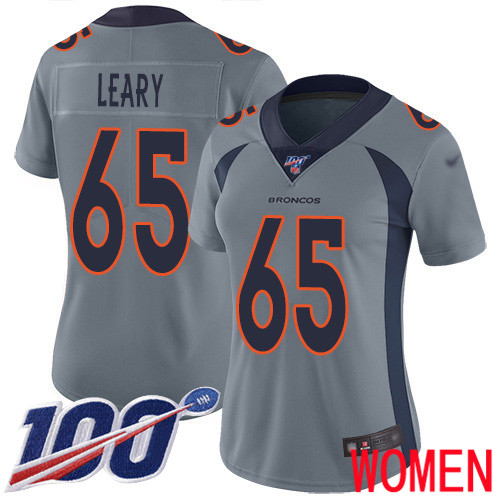Women Denver Broncos #65 Ronald Leary Limited Silver Inverted Legend 100th Season Football NFL Jersey->women nfl jersey->Women Jersey